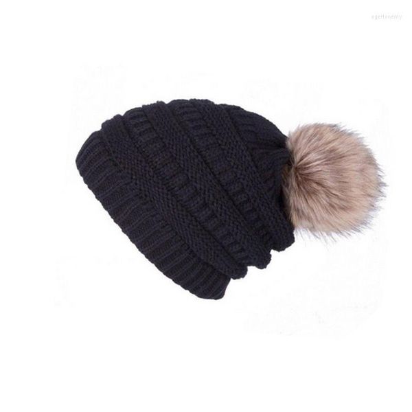 Moda cálida 9 colores mujeres hombres invierno burbuja punto Slouchy sombrero esquí gorra calavera Beanie/gorras de calavera Eger22