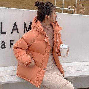 Mode chaud épais hiver veste femmes nouveau court à capuche Parka décontracté surdimensionné manteau femme bureau dame 201110