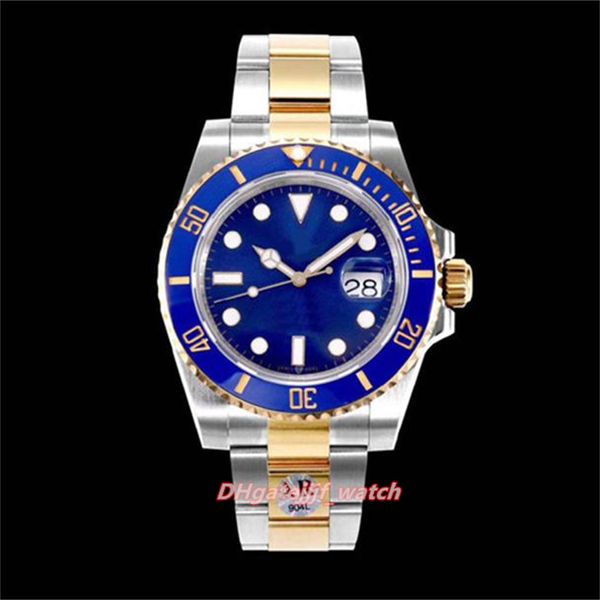 Reloj de moda AR Factory para hombre Azul Negro Cerámica Bisel Reloj Automático Cal.3135 Relojes 116613 Hombres Dive Eta Sport 904L Acero Amarillo Oro