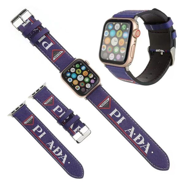 Bracelet de montre tendance pour Apple Watch Band 40 mm 38 mm 42 mm 41 mm 44 mm 45 mm 49 mm iWatch 4 5 6 7 8 série G de luxe en cuir coloré fleur abeille serpent 9986