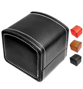 Fashion Watch Box Faux Leather Square Jewelry Watch Case Display Gift Box met Pillow Cushion Ship5588804