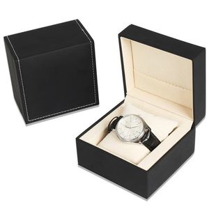 Cajas de reloj de moda Caja de reloj cuadrada de cuero de PU con almohada Caja de presentación de joyas Soporte organizador de almacenamiento