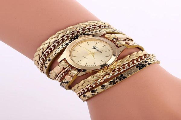 Montre de mode Colorful Vine montres tisser Wrap Rivet Rivet Ladies Bracelet Coupteur Montre de bracelets Robes Chaînes pour femmes Ladies DHL Free6371039