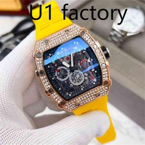 Fashion horloge van hoge kwaliteit U1 Sliver riem roestvrijstalen fabriek AAA Autpmatic Movement Mens Black Gem Mute9582218