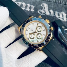 Fashion Watch Mens Automatic mécanical Luxury montre céramique Rogue en caoutchouc en acier inoxydable Calendrier Classic Watch Reloj de Lujo 40 mm