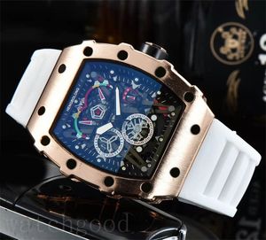 Mode horloge rubber quartz skelet reloj hombre rood wit zwart trendy sport hiphop luxe horloge klassiek ster schroef waterdicht dagjurk dh011 C23