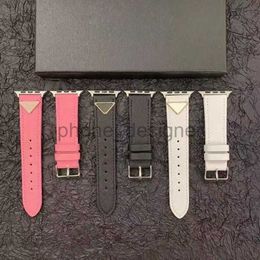 Fashion Watchband voor Apple Smart Strap 42mm Iwatch 2 3 4 5 6 7 Watch Band Leather Bracelet Stripes Watchbands Banden Sadpu