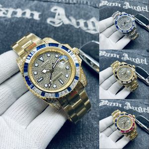 Fashion horloges diamanten surround bezel verguld volledig roestvrij staal designer horloges hoge kwaliteit klok kalender moissanite horloge gratis verzending sb071 C4