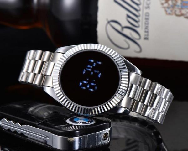 Montres de mode Men Touch SN SN LED DIGITAL Afficher Metal Steel Band Wrist Electronic Wrist Watch x1039078119