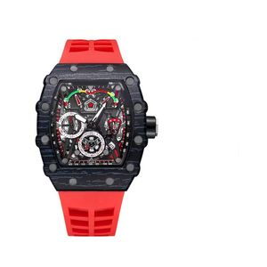 Montres de mode montres de créateurs transparentes pour hommes pleine fonction vinatge luxe orologio sport montre-bracelet décontractée tout cadran travail loisirs rouge vert xb11