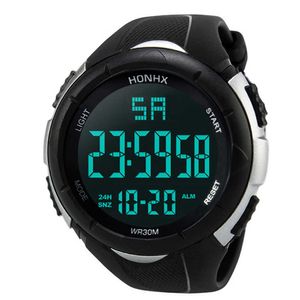 Montre-bracelet de sport numérique Lcd pour hommes, étanche, étanche, avec Date, en caoutchouc, à la mode, 2022