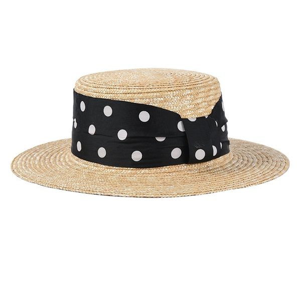 Chapeaux de paille de vacances de point de vague de mode pour les femmes été UV chapeau de plage dames casquettes de visière extérieure en gros Y200602