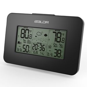 Fashion Weather Station Clock Indoor Outdoor Temperature Humidity Display Wireless Weather Forecast Household Thermometers BH4158 TYJ