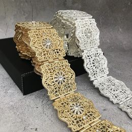 Ceinture de robe de mariée pour femmes, couleur or, chaîne de taille en métal, Caftan, bijoux cadeau, à la mode, 240110