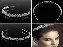 Fashion Wedding Hair Jewelry Girls Rhingestone Blinging Blinging Bridal Cirson Crown Silver Silver Bridal Hair Accessories for WeD9605985