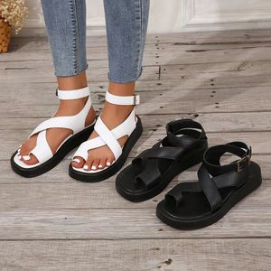 Mode Wedge Dames Sandaalplatform Gladiator Sandles Buckle Strap Zomerschoenen Punk Beach Wedges Vrouw Chunky Sandalias de Mujer White Black