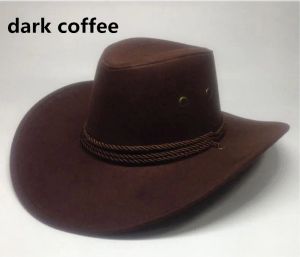 Mode westerse cowboyhoed faux suede outdoor grote zonnescherm hoed mannen rijden hoed kunstleer volwassen LL