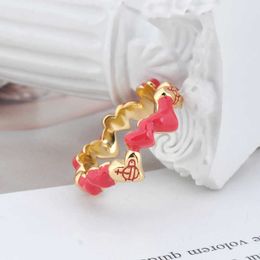 Fashion Westwoods Saturns Classic Love Ring Versatile Two Tone Sweet Style pour les femmes Nail
