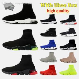 Fashion Wit Black Casual Shoes Platform 1.0 Trainer Lace-Up Sock Shoe Dames Men Sneakers Designer Shiny Brey Runner Sneaker Paris Boots