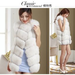 Mode witte kleur bijgesneden bont faux bontvest jassen vrouwen pluizige topjas met capuchon winter bont jas jas manteau femmel