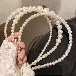 Fashion White Faux Hoop Elegant Full Pearl Bridal Headbands Wedding Haar Accessories For Women Girls Nieuwe hoofddeksel L2405