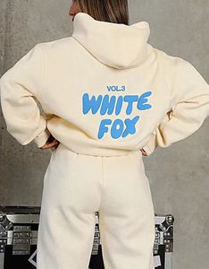 Fashion White Fox Designer Hoodie Dames Lente Herfst Trui dames trainingspak Outdoor Casual hoodie en broek Bubble Letter Oversived hoody maat s--3xl