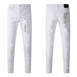 Moda Jeans White Jeans Men Men Solid Slim Fit Skinny Denim Pants Mens Streetwear