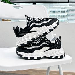 Fashion White Shoes Designer Girls Femme Femmes Noir Casual Brown Flat Factory Factory Factory Wholesale Retail Plateforme Sports Sneakers Taille EUR 35-40