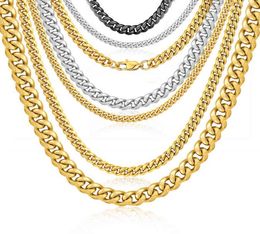 Mode Groothandel Vrouwen Mannen Ketting Sieraden Custom 16 Inch 10Mm Vergulde Stainls Staal Cubaanse Link Chain Necklace9580937