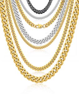 Mode wholale vrouwen mannen ketting sieraden op maat 16 inch 10 mm vergulde stalen stalen Cuban linkketting ketting3532401