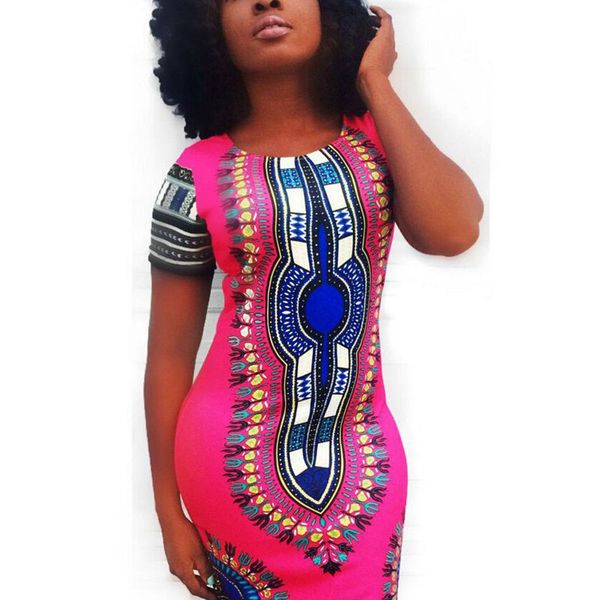 Mode-Wholesale Nouvelle Robe d'été Sexy Mini African TRANDITIONNE TRANTITIONAL PRINT DASHIIKI ROBES DOMES ROBES FOLK ART FEMMES AFRICAINES Vêtements