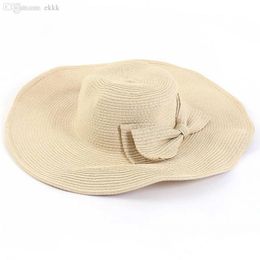 Fashion-Wholesale-New Summer Style Femmes Pliant Summer Beach UV Cap Large BrimFloppy Straw Sun Hat -5