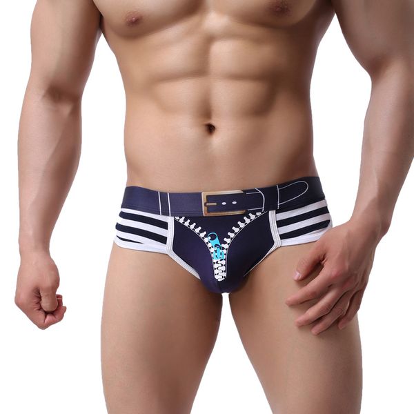 Mode-Gros-Sexy hommes gays sous-vêtements Stripe Culottes Marque Sous-vêtements Haute Qualité bikini respirant Boxers Hommes Shorts vêtements pour hommes