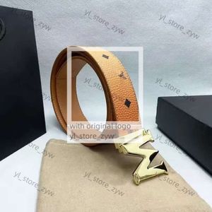 Largeur de mode 3,4 cm ceinture réversible pour femme ceinture de créateurs homme métallique lisse boucle vintage en cuir marron