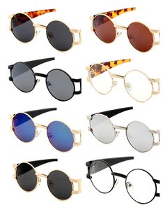 Mode metalen retro luxe zonnebril mannen vrouwen merk designer zonnebril UV-bescherming ronde eyewear