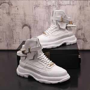 Moda Wild Punk Shoes Luxury Men Casual Platform Sneakers Rock Hip Hop High Tops Botines Chaussure Homme D2A51