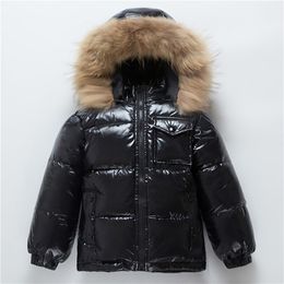 Mode hiver doudoune pour les garçons 0-10 ans vêtements pour enfants épaissir manteaux de survêtement en fourrure véritable à capuchon enfants manteaux LJ201017
