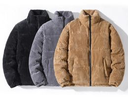 Mode hiver veste hommes Parkas épais chaud Streetwear coton manteau hommes col montant couleur unie vêtement d'extérieur à glissière