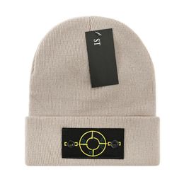 Mode winter Heren Dames Muts Luxe merk STONE Beanie Gebreide muts Designer Cap Ingerichte hoeden Unisex Kasjmier Letters ISLAND Casual Skull Caps P-4