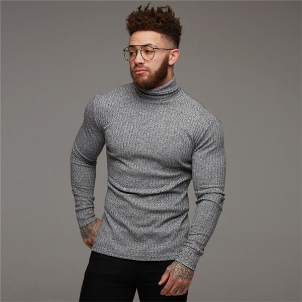 Mode hiver pull hommes chaud col roulé s pulls slim fit pull classique sweter tricots pull homme 210812