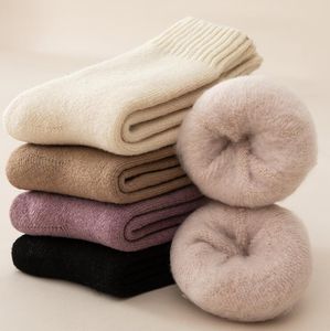 Mode hiver épais chaud thermique femmes chaussettes paresseux chaud en peluche floue confortable chaussettes doux laine équipage chaussettes cadeau