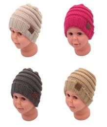 Mode hiver unisexe en plein air bébé tricot chapeau enfants 039s laine tête chaude Cap9718446