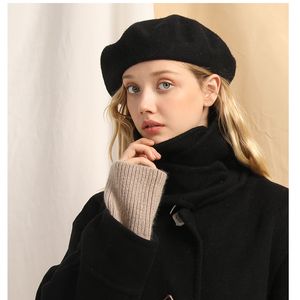 Mode Winter vielseitige einfarbige Damen Baskenmütze Malermütze