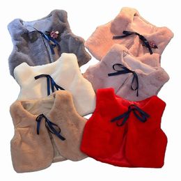 Mode hiver gilet fourrure bébé gilet enfants vestes pour filles enfants vêtements veste sans manches enfant en bas âge 231220