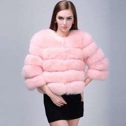 Moda feminina casaco de pele de raposa do falso jaqueta de inverno grosso quente jaquetas colete feito sob encomenda xxxxxl