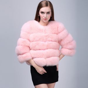 Mode dames jas faux vos fur jas winter dik warme jassen vest op maat gemaakt xxxxxl