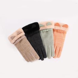 Mode hiver femmes mignon chaud émollient gants Contact Sn gants coupe-vent chauffant peluche1