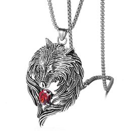 Mode Wolf Kopf Männer Zahn Anhänger Halskette Domineering Einzigartige Design Halskette Schmuck