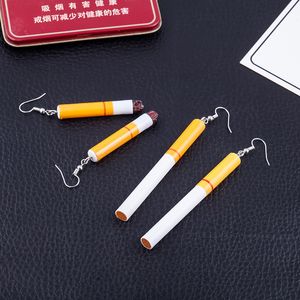 Mode femme boucles d'oreilles en gros mégots de cigarettes boucles d'oreilles reconstituant des manières anciennes goutte contractée fille balancent boucle d'oreille pour femmes hommes cadeau