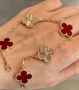 Fashion Woman Four Leaf Clover armband Luxury Joodly Designer for Woman 18K Rose Geplaatste Silver Shell Women Gold Chain Men Fashion Jewelry Cjeweler Party Gift